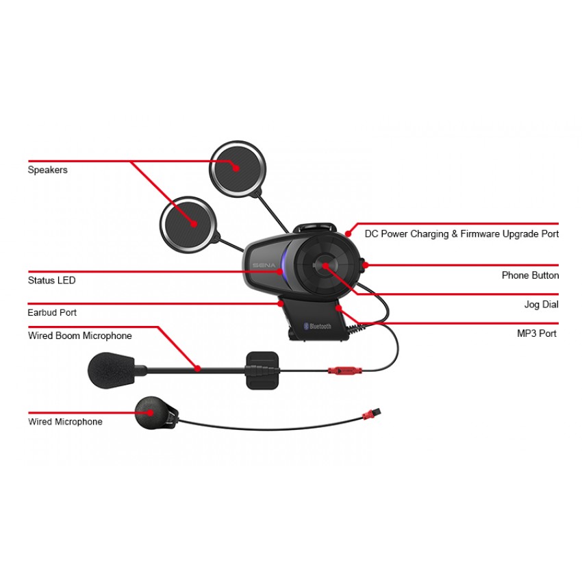 SENA 10S-01Dual Bluetooth  мотогарнитура для установки на шлем