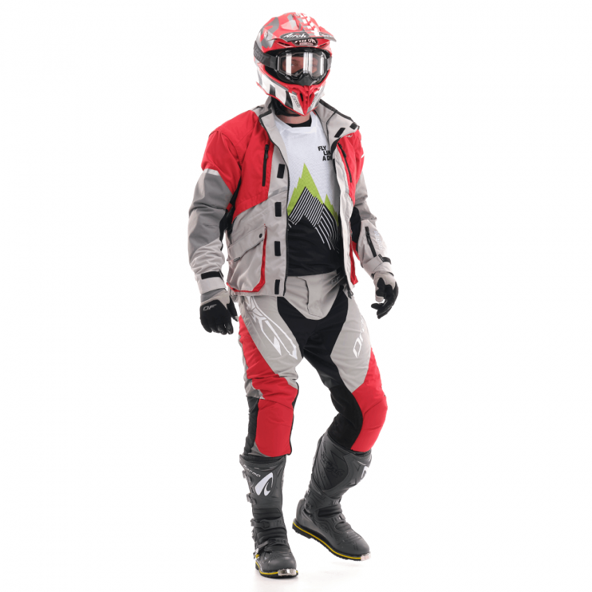 Dragon Fly Enduro Freeride DF Эндуро мотокуртка серо-красная (коллекция 2020)