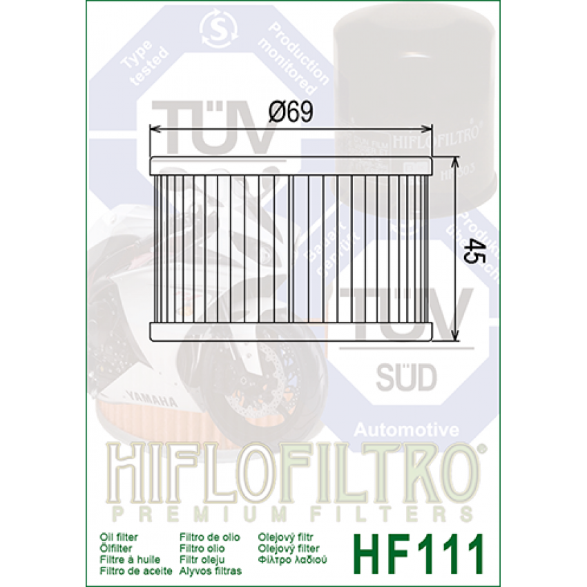 HI FLO HF111 масляный фильтр на мотоциклы HONDA