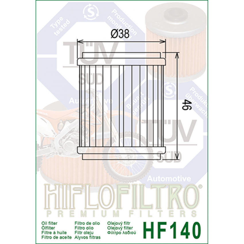 HI FLO HF140 Масляный фильтр (Gas Gas / Husqvarna / Yamaha )