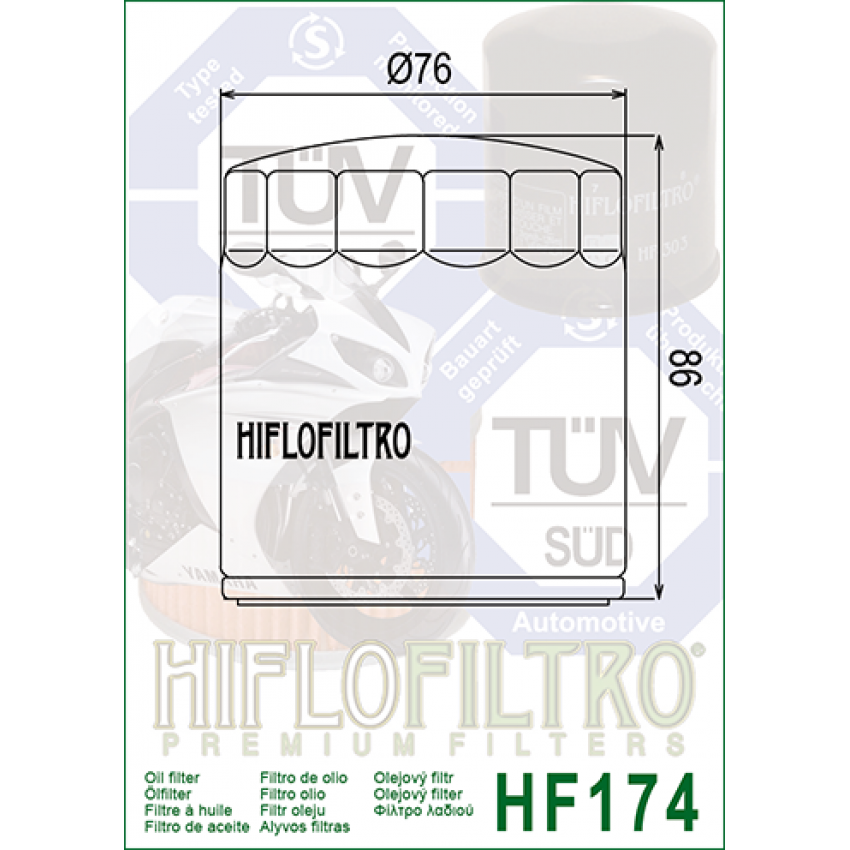 HI FLO HF174C Масляный фильтр, хром (для мотоциклов HARLEY DAVIDSON V-ROD, NIGHT ROD, STREET ROD