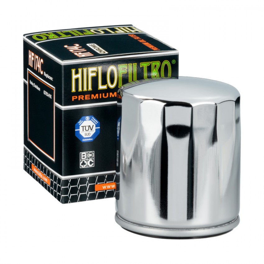 HI FLO HF174C Масляный фильтр, хром (для мотоциклов HARLEY DAVIDSON V-ROD, NIGHT ROD, STREET ROD