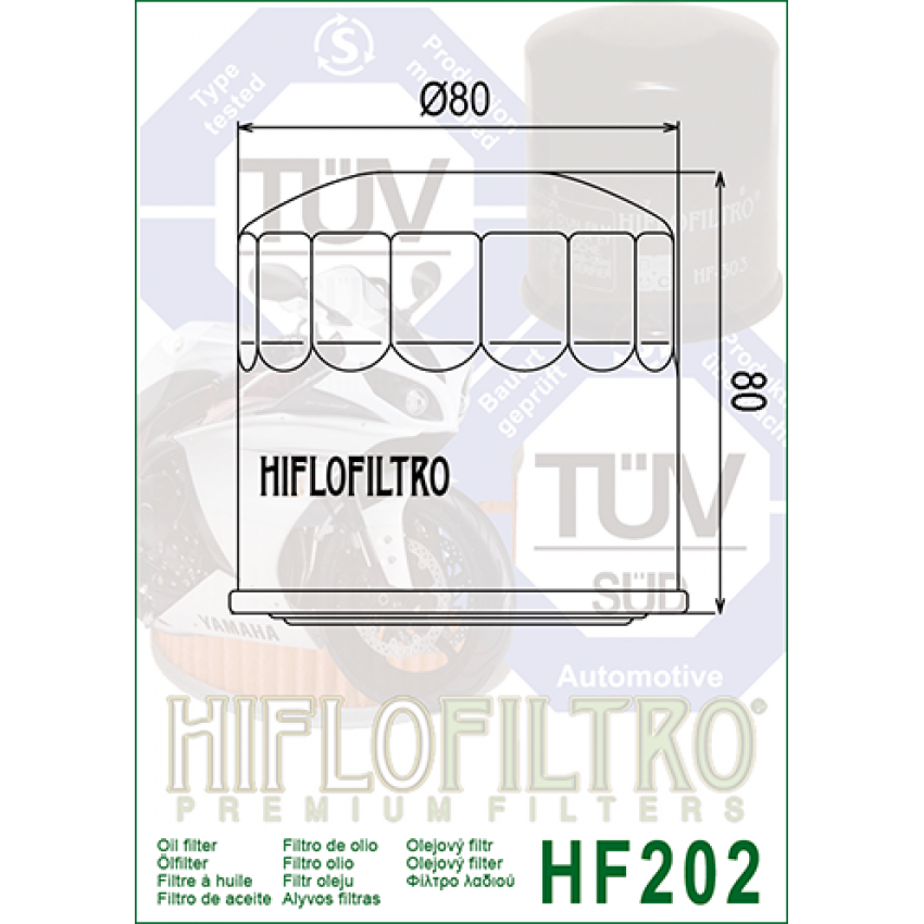 HI FLO HF202 Масляный фильтр на мотоциклы HONDA, KAWASAKI