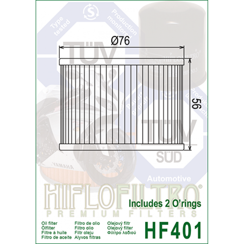 HI FLO HF401 Масляный фильтр (Benelli, HONDA, KAWASAKI, HONDA, Moto Guzzi, BIMOTA, YAMAHA) (SF4004)