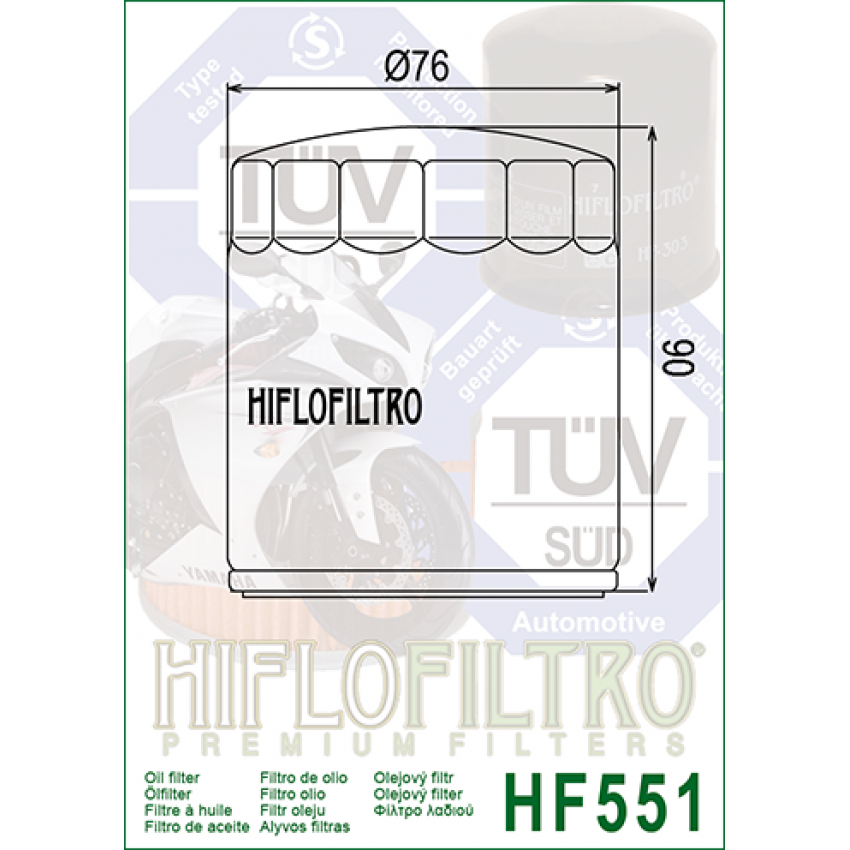 HI FLO HF551 Масляный фильтр для мотоциклов Moto Guzzi: Breva, Griso, Norge