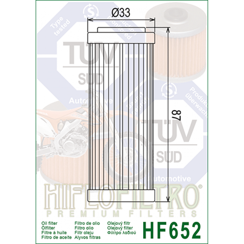 HI FLO HF652 Масляный фильтр для мотоциклов и квадроциклов HUSABERG, HUSQVARNA